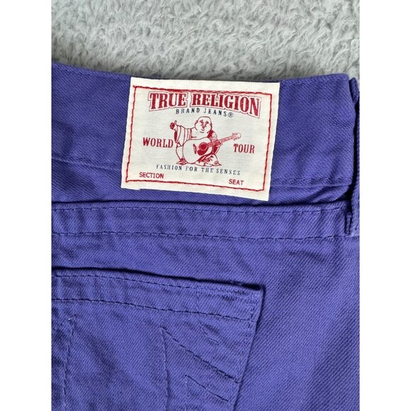 True Religion Womens Purple Mini Skirt Size 26 Y2K Rare NWOT Cotton USA Made - Picture 4 of 12